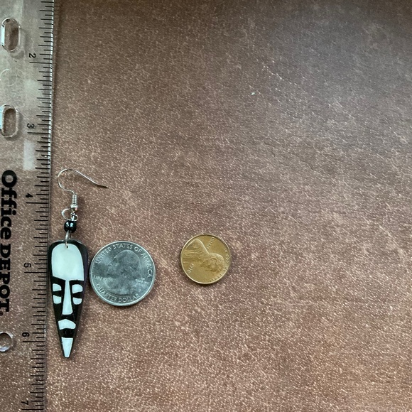 Adinkra Bone Earrings - Picture 2 of 3